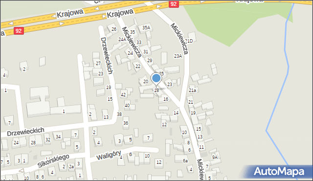 Kostrzyn, Mickiewicza Adama, 18, mapa Kostrzyn