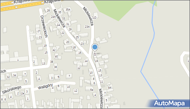 Kostrzyn, Mickiewicza Adama, 21, mapa Kostrzyn