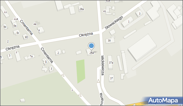 Kostrzyn, Mickiewicza Adama, 26a, mapa Kostrzyn