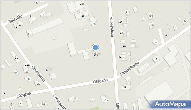 Kostrzyn, Mickiewicza Adama, 28a, mapa Kostrzyn