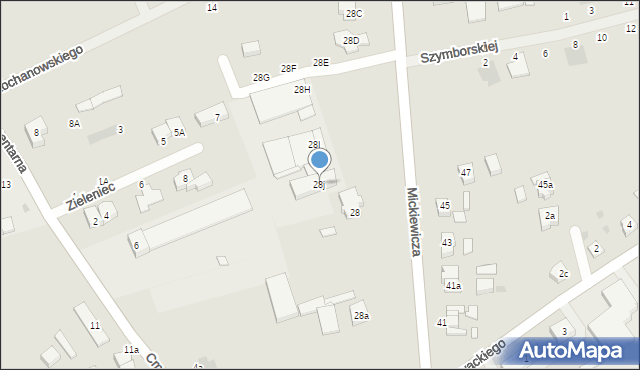 Kostrzyn, Mickiewicza Adama, 28j, mapa Kostrzyn