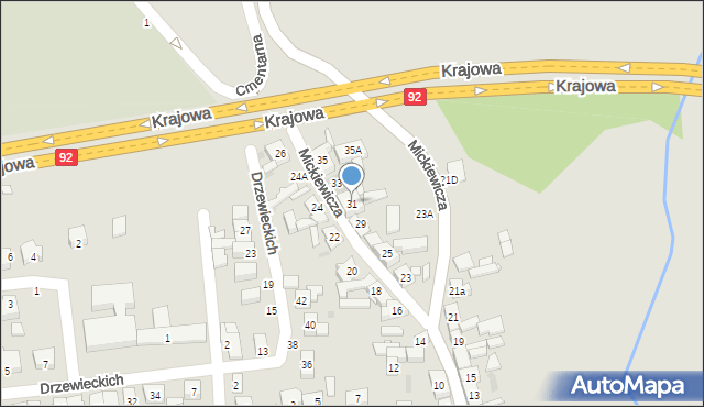 Kostrzyn, Mickiewicza Adama, 31, mapa Kostrzyn