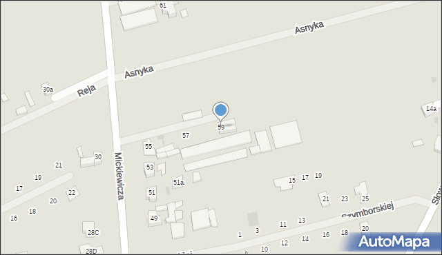 Kostrzyn, Mickiewicza Adama, 59, mapa Kostrzyn