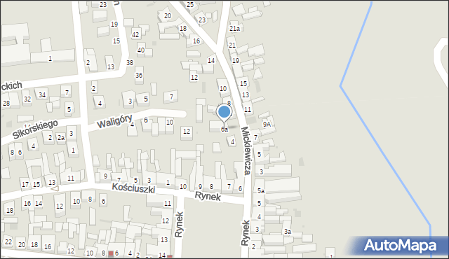 Kostrzyn, Mickiewicza Adama, 6a, mapa Kostrzyn