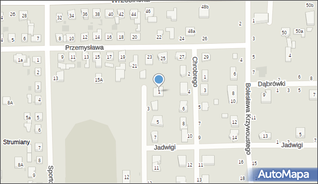 Kostrzyn, Mieszka I, 1, mapa Kostrzyn