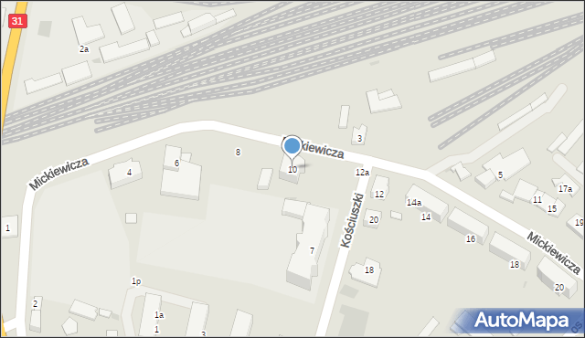 Kostrzyn nad Odrą, Mickiewicza Adama, 10, mapa Kostrzyn nad Odrą