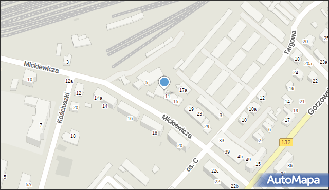 Kostrzyn nad Odrą, Mickiewicza Adama, 9, mapa Kostrzyn nad Odrą