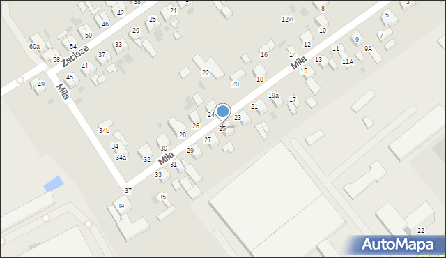 Koszalin, Miła, 25, mapa Koszalina