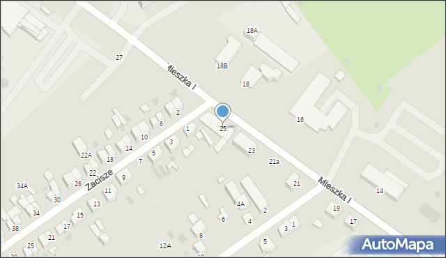 Koszalin, Mieszka I, 25, mapa Koszalina