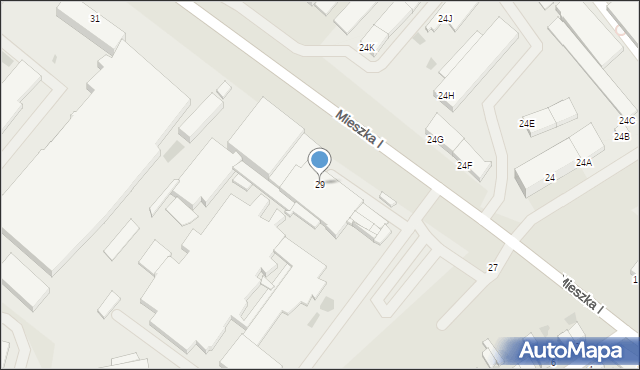 Koszalin, Mieszka I, 29, mapa Koszalina