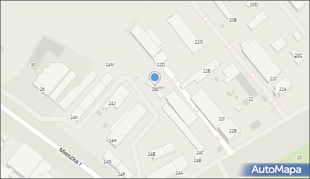 Koszalin, Mieszka I, 24L, mapa Koszalina