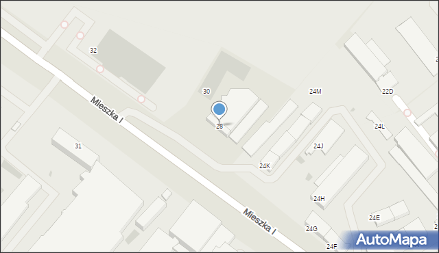 Koszalin, Mieszka I, 28, mapa Koszalina