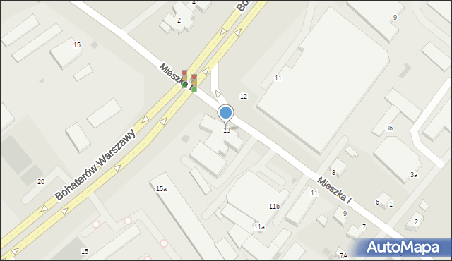 Koszalin, Mieszka I, 13, mapa Koszalina