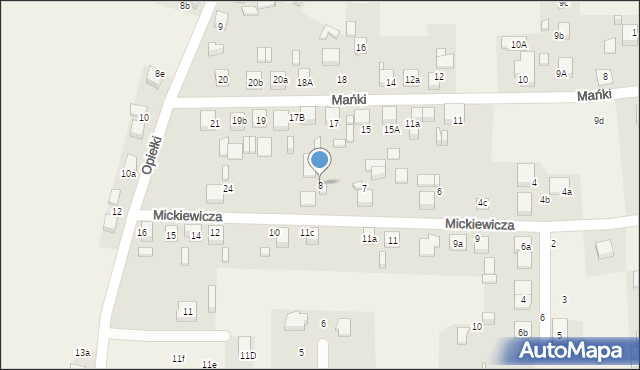 Koszęcin, Mickiewicza Adama, 8, mapa Koszęcin