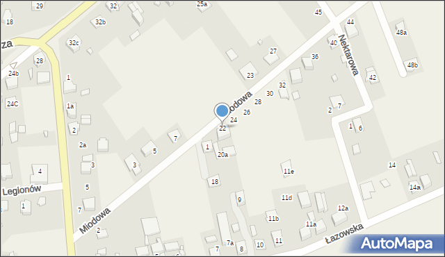 Koszęcin, Miodowa, 22, mapa Koszęcin