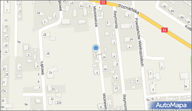 Kotlin, Mickiewicza Adama, 2, mapa Kotlin