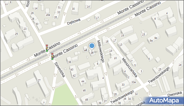 Kraków, Mitkowskiego Władysława, 16, mapa Krakowa