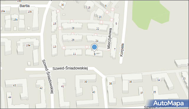 Kraków, Mieczykowa, 9, mapa Krakowa