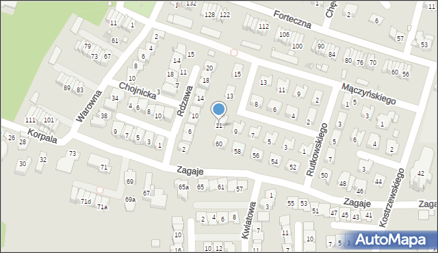 Kraków, Miodońskiego Jana, 11, mapa Krakowa