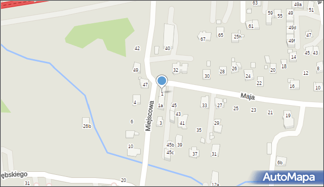 Kraków, Miejscowa, 1, mapa Krakowa