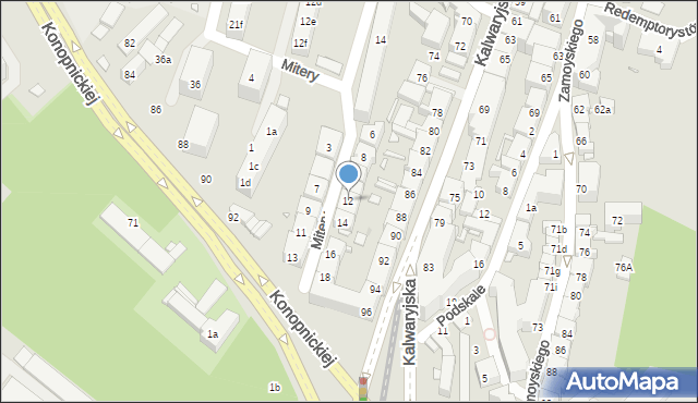 Kraków, Mitery Stanisława, 12, mapa Krakowa