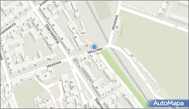 Kraków, Miodowa, 51a, mapa Krakowa