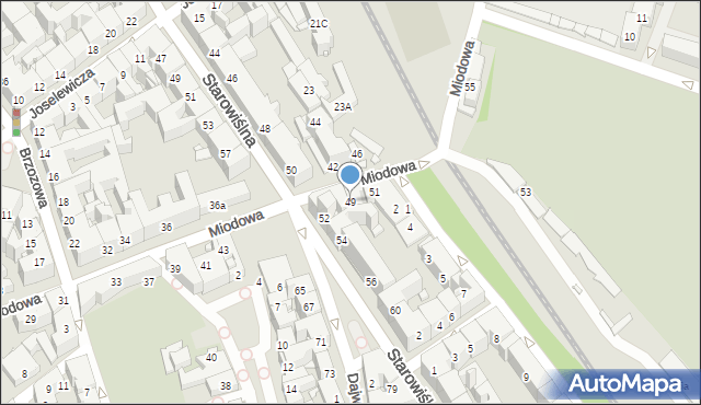 Kraków, Miodowa, 49, mapa Krakowa