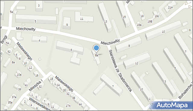 Kraków, Miechowity Macieja, 6a, mapa Krakowa