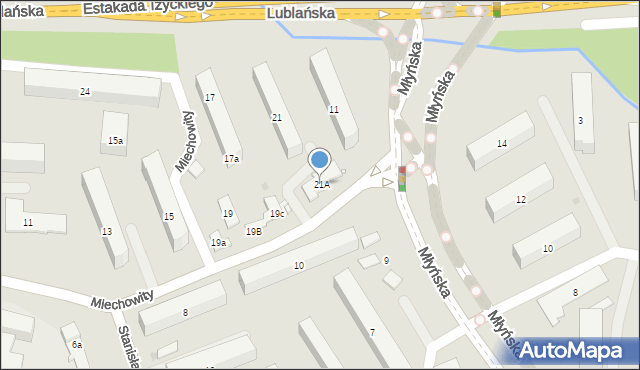 Kraków, Miechowity Macieja, 21A, mapa Krakowa