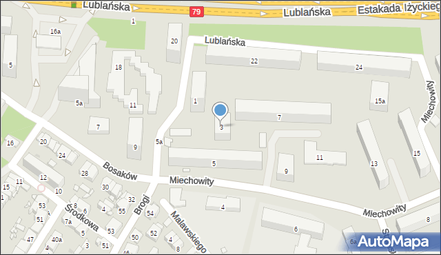 Kraków, Miechowity Macieja, 3, mapa Krakowa