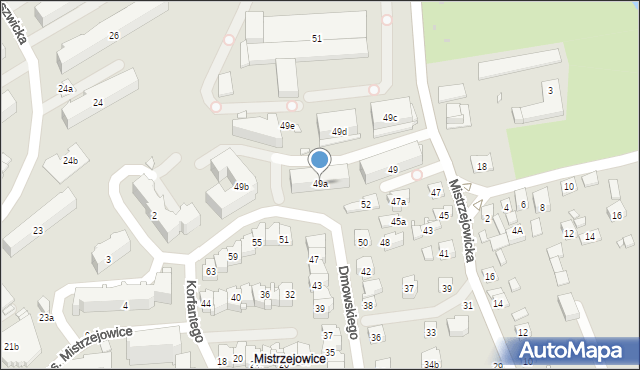 Kraków, Mistrzejowicka, 49a, mapa Krakowa