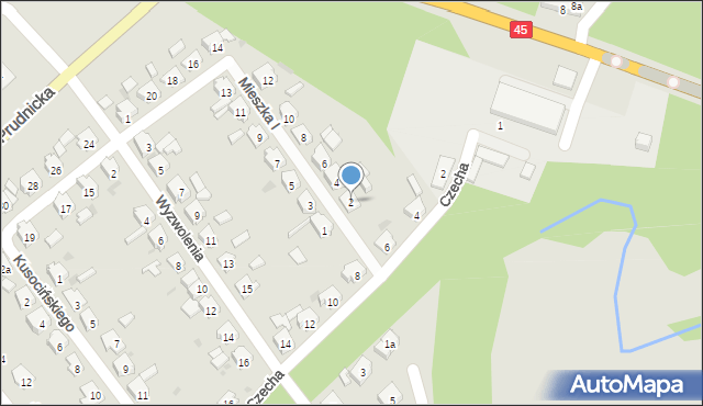 Krapkowice, Mieszka I, 2, mapa Krapkowice