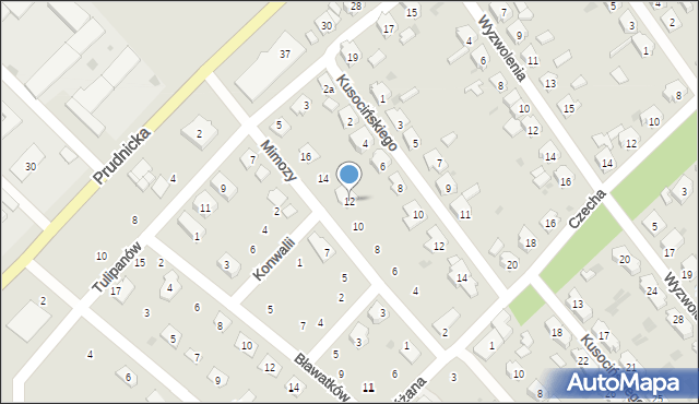 Krapkowice, Mimozy, 12, mapa Krapkowice