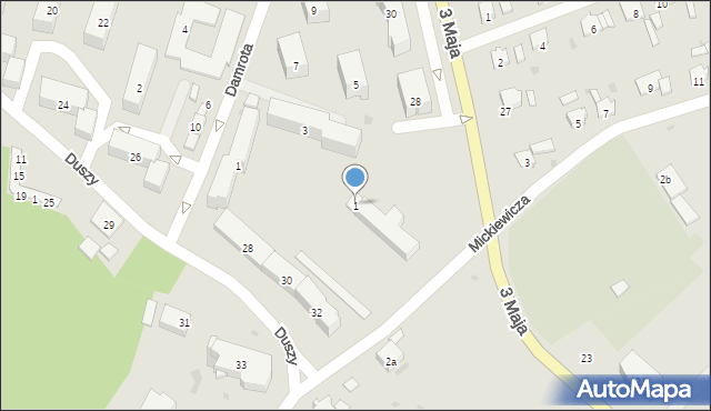 Krapkowice, Mickiewicza Adama, 1, mapa Krapkowice