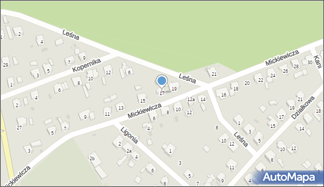 Krapkowice, Mickiewicza Adama, 17, mapa Krapkowice