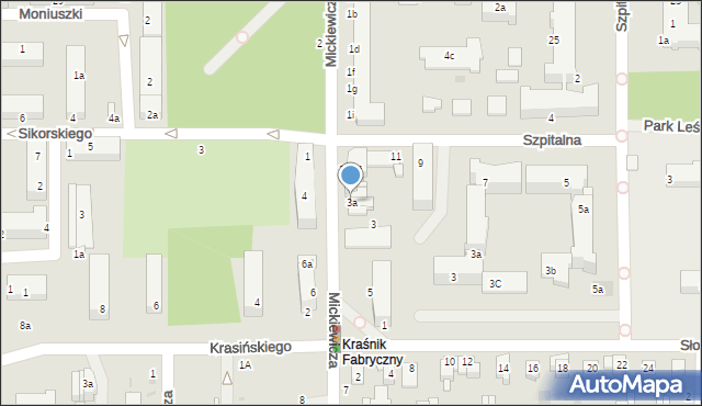 Kraśnik, Mickiewicza Adama, 3a, mapa Kraśnik