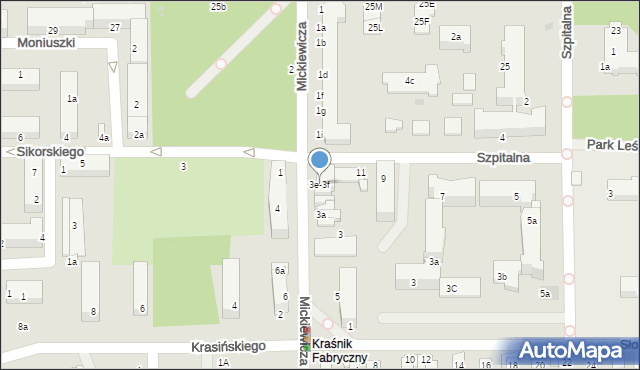 Kraśnik, Mickiewicza Adama, 3e-3f, mapa Kraśnik