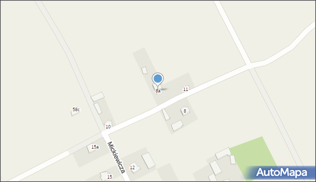 Krasnopol, Mickiewicza Adama, 8a, mapa Krasnopol