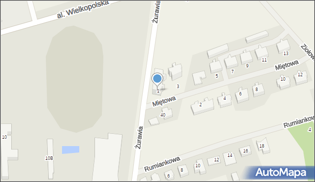 Krężoły, Miętowa, 1, mapa Krężoły