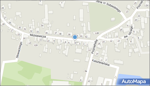 Krobia, Mickiewicza Adama, 4, mapa Krobia