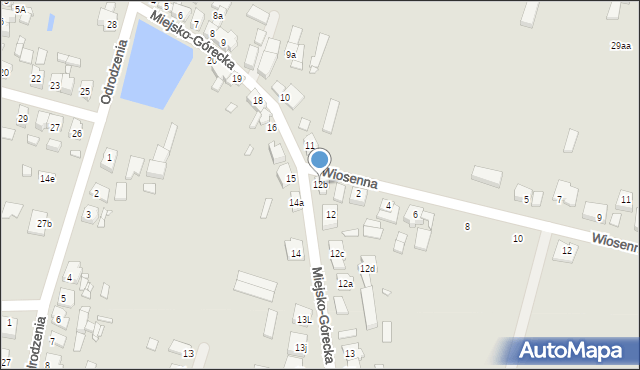 Krobia, Miejsko-Górecka, 12b, mapa Krobia