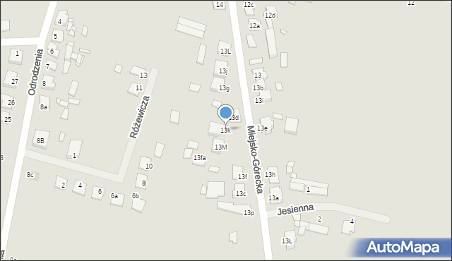 Krobia, Miejsko-Górecka, 13k, mapa Krobia