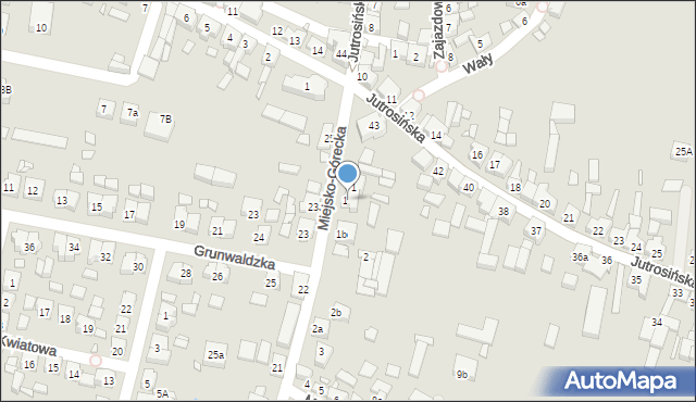 Krobia, Miejsko-Górecka, 1a, mapa Krobia