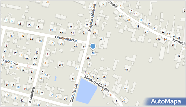 Krobia, Miejsko-Górecka, 2b, mapa Krobia