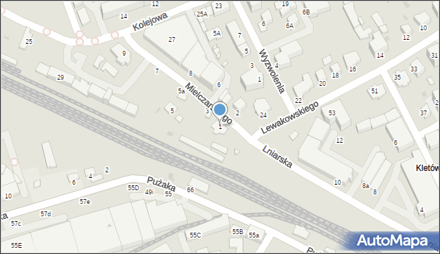 Krosno, Mielczarskiego Romualda, 1, mapa Krosna