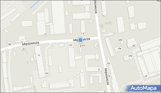 Krosno, Mięsowicza Michała, 9, mapa Krosna