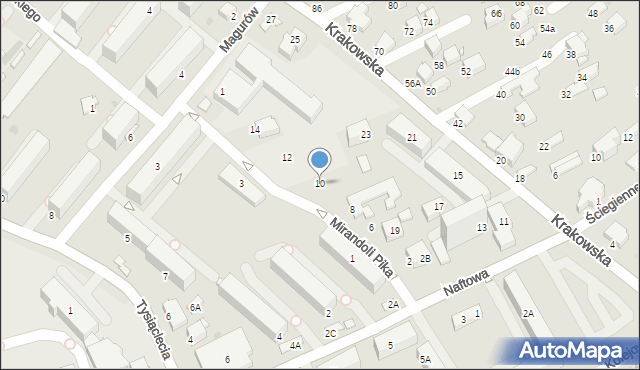 Krosno, Mirandoli Pika, 10, mapa Krosna