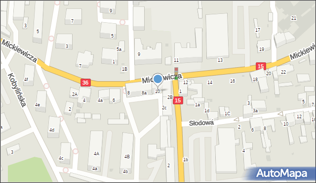 Krotoszyn, Mickiewicza Adama, 10, mapa Krotoszyna