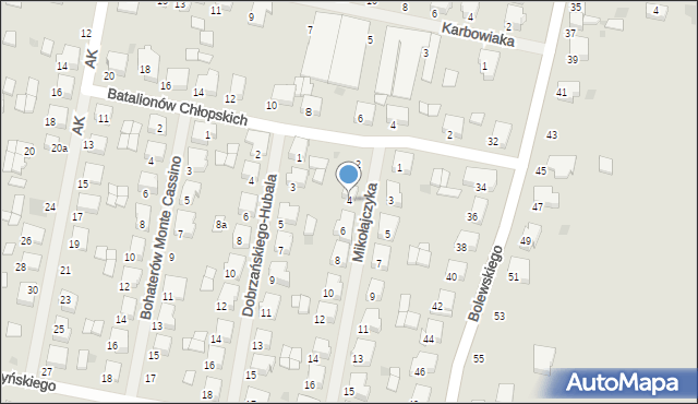 Krotoszyn, Mikołajczyka, 4, mapa Krotoszyna