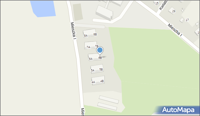 Krzęcin, Mieszka I, 6B, mapa Krzęcin